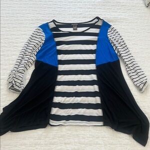 Black & White Stripe & Color block tunic.
